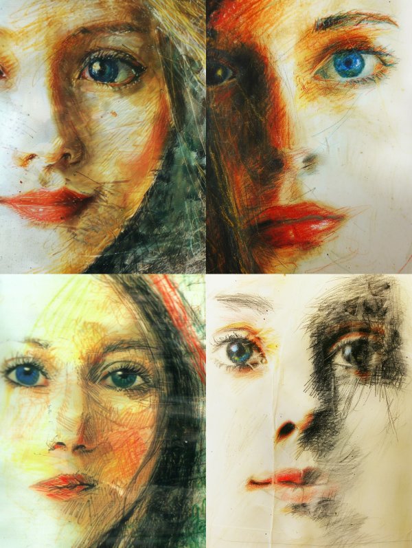 Soulful Gazes in Mixed Media