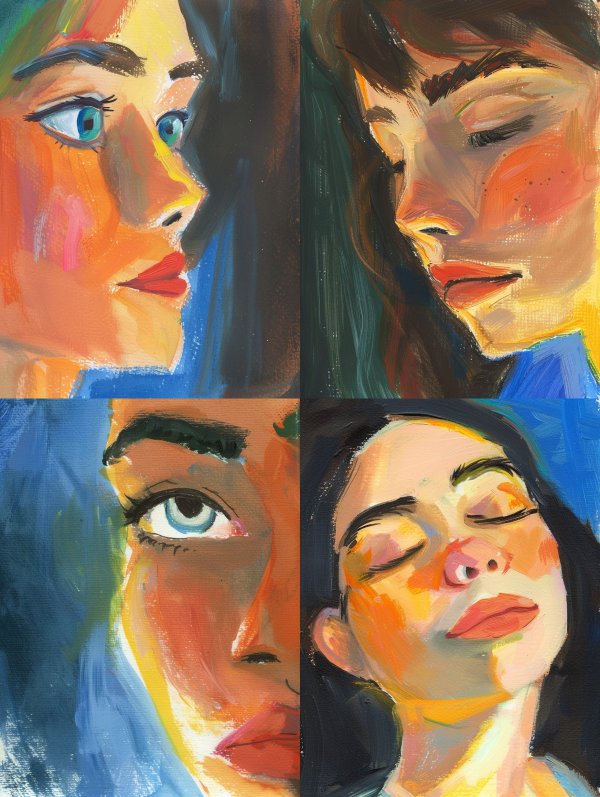 Vibrant Expressionist Portrait Studies