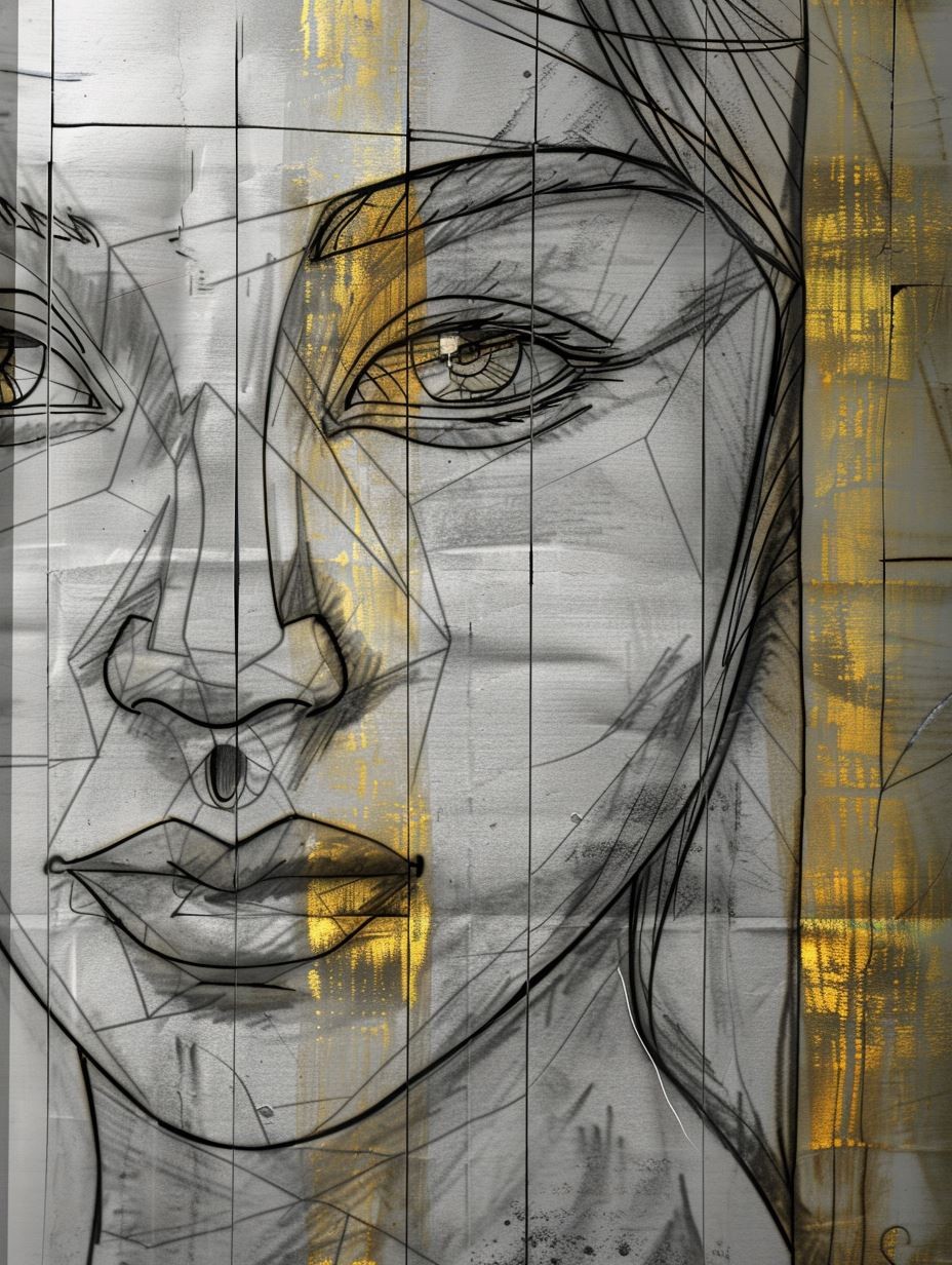 Geometric Fragmented Portrait Study - Image 4
