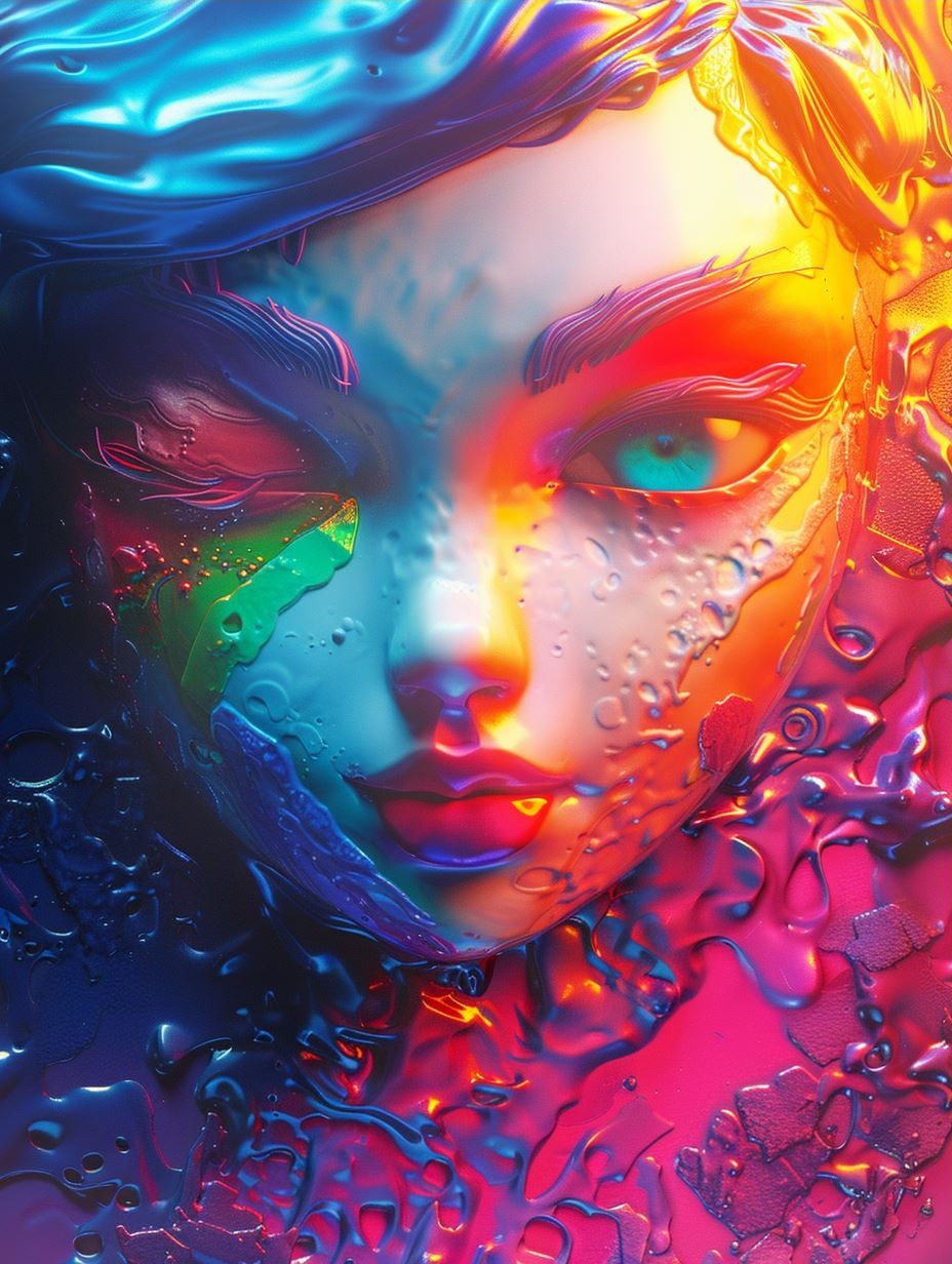 Neon Ethereal Liquid Portrait - Image 3