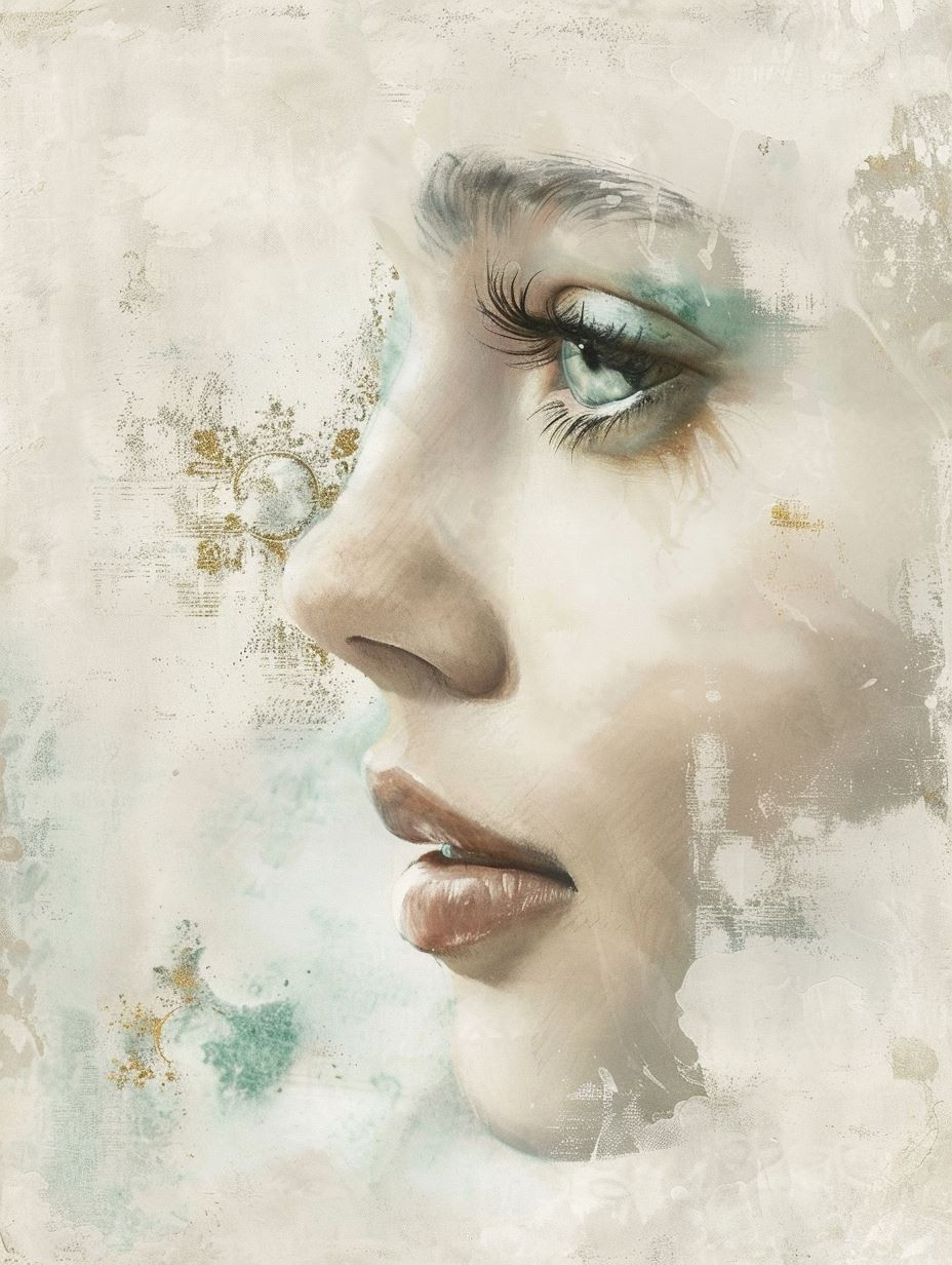 Ethereal Sage Botanical Portrait - Image 4