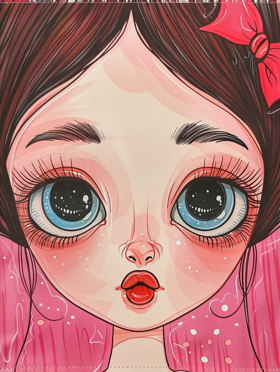 Dreamy Big Eyed Pop Art