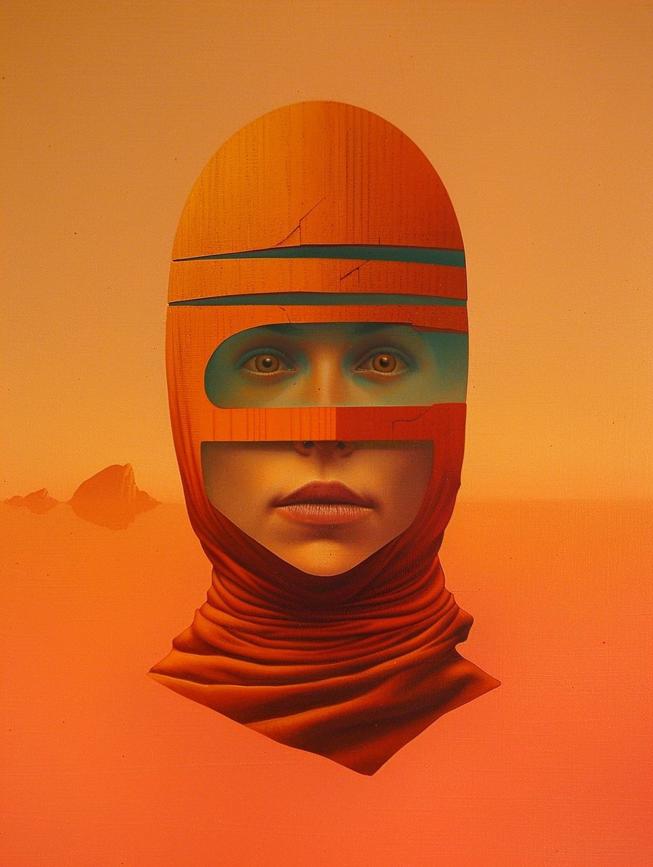 Crimson Dream Surrealist Portrait - Image 4