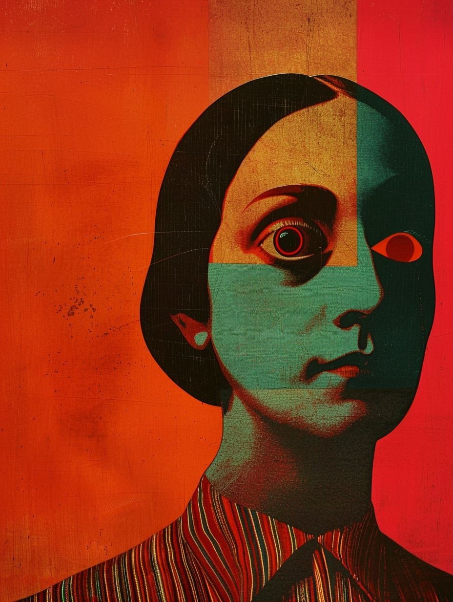 Surrealist Geometric Portrait Study - Image 1