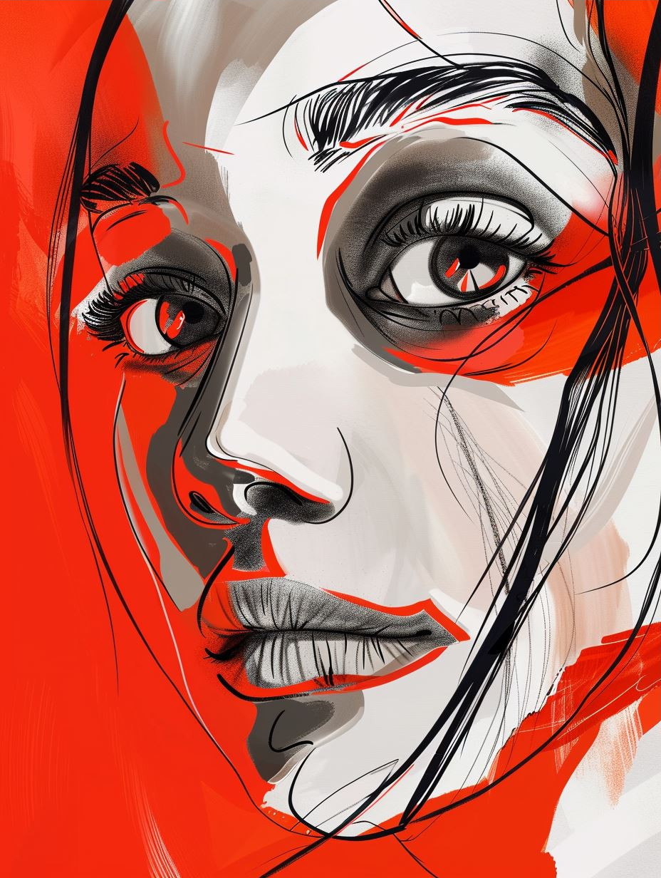 Crimson Fragments of Feminine Grace - Image 3