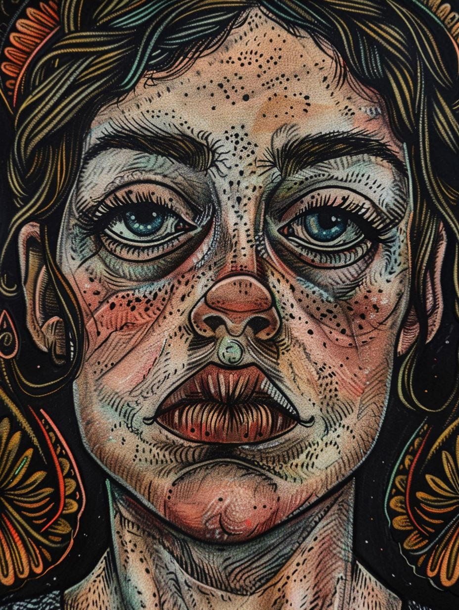 Mystic Folk Art Portrait - Image 3