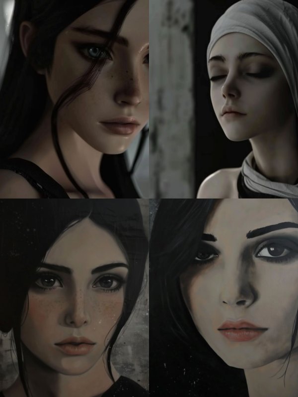 Melancholy Gaze in Shadow
