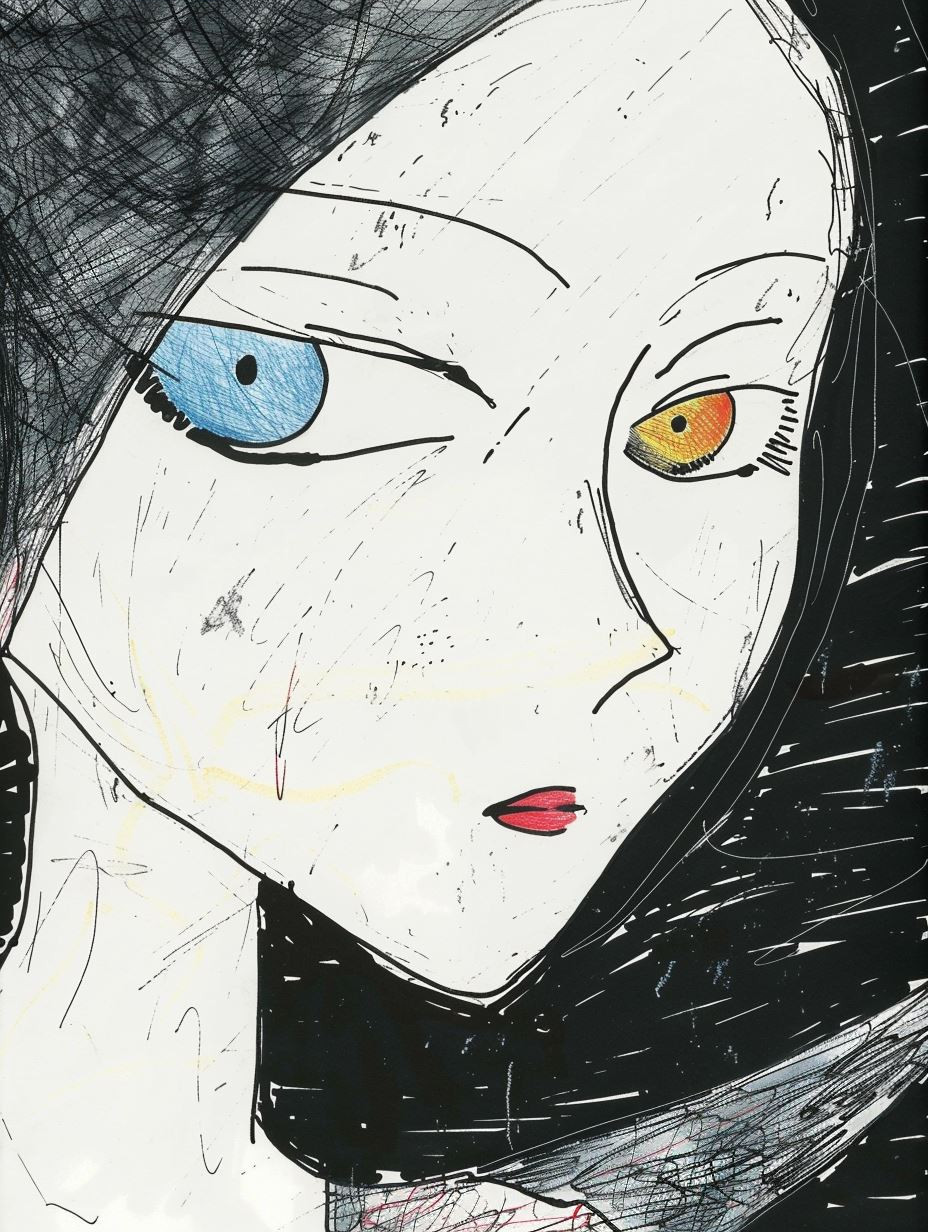 Melancholic Ink Sketch Portraits - Image 4
