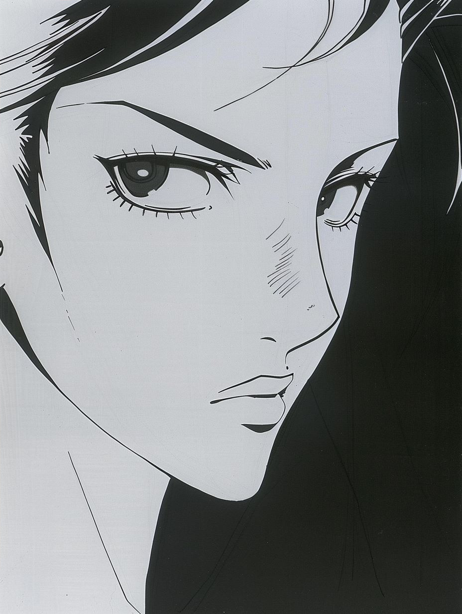 Elegant Noir Anime Portraits - Image 4