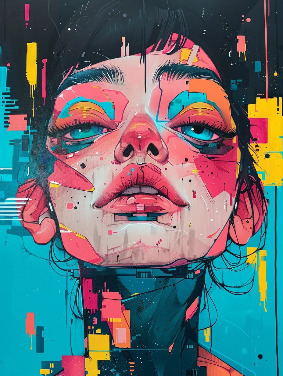 Neon Glitch Cyberpunk Portraits - Image 3