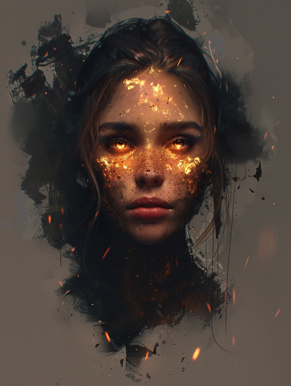 Ember Eyes Dark Fantasy Portrait - Image 2