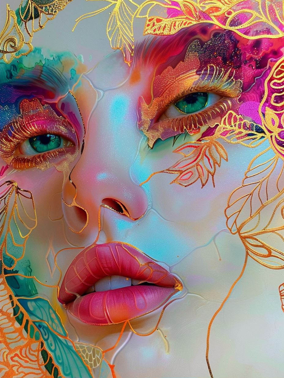 Ethereal Gilded Prism Portrait - Image 2