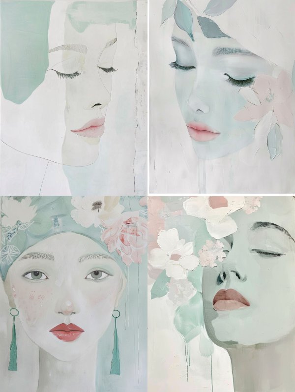 Ethereal Whispers in Mint and Rose