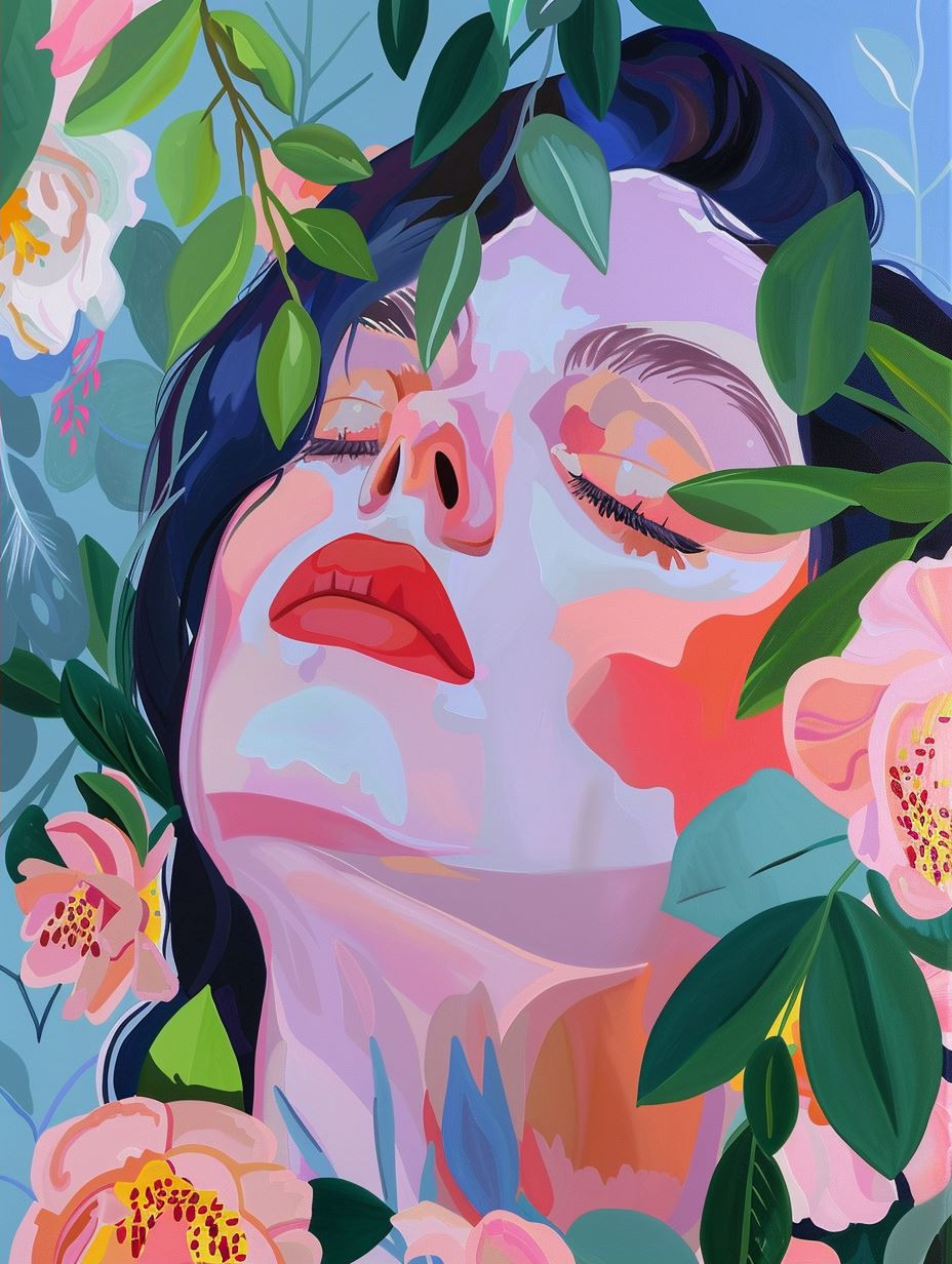 Vibrant Surrealist Pastel Portrait - Image 2
