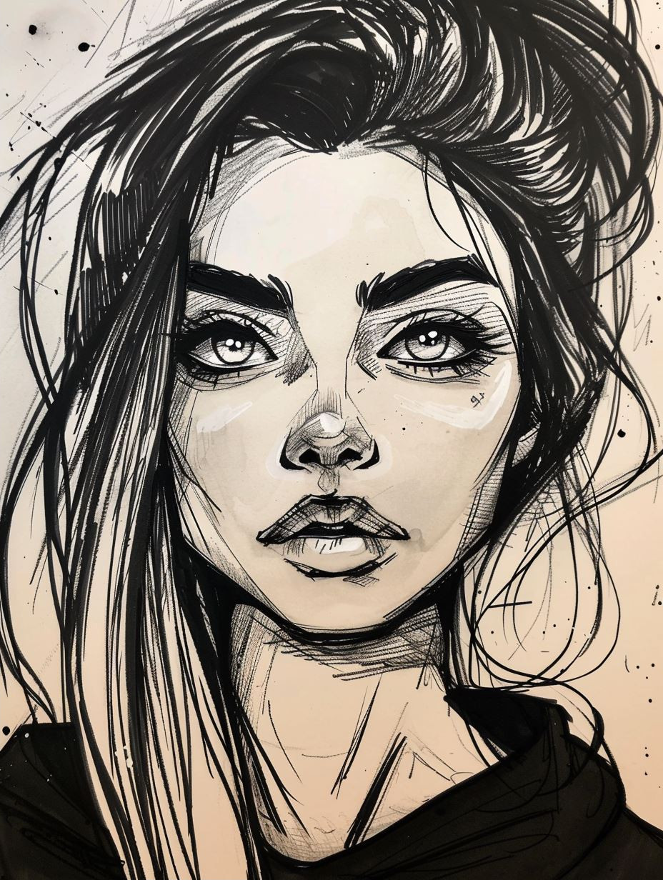 Moody Ink Portrait Study - Image 2