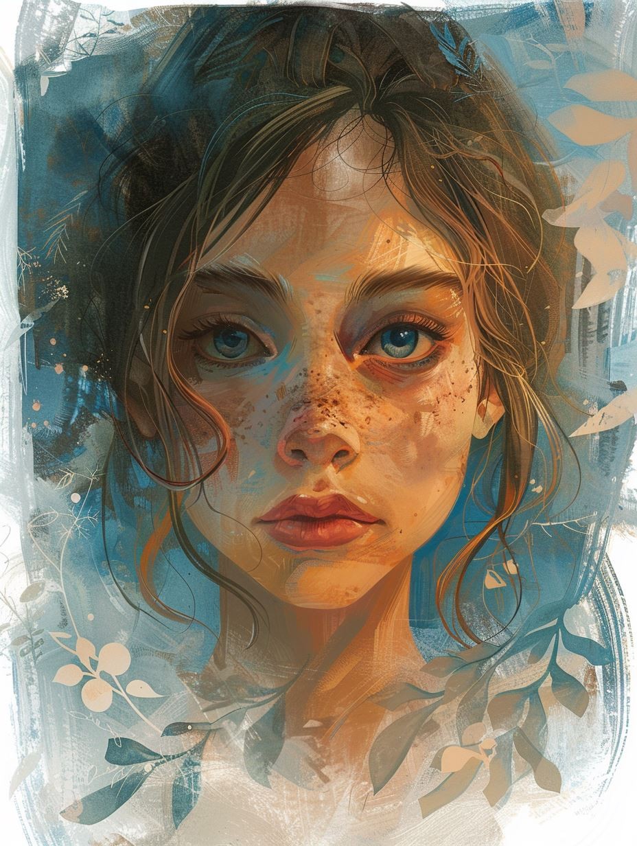 Ethereal Bloom Digital Portrait - Image 4