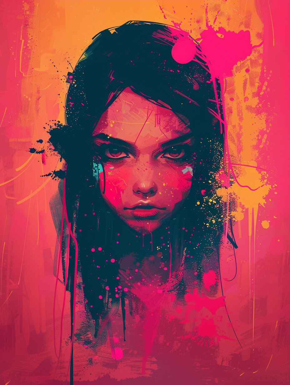 Neon Dreams Abstract Portraiture - Image 3