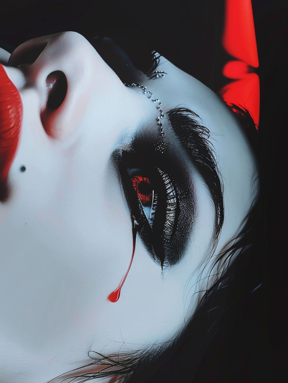 Crimson Gothic Noir Portraits - Image 1