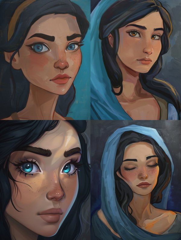 Azure Gazes: A Digital Portrait Study