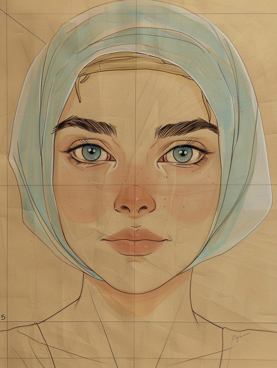 Digital Portrait Study: Female Face Variations - Image 1
