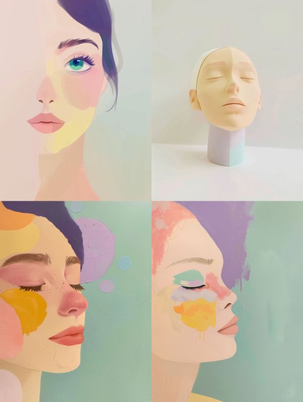 Abstract Portraits of Ethereal Feminine Beauty