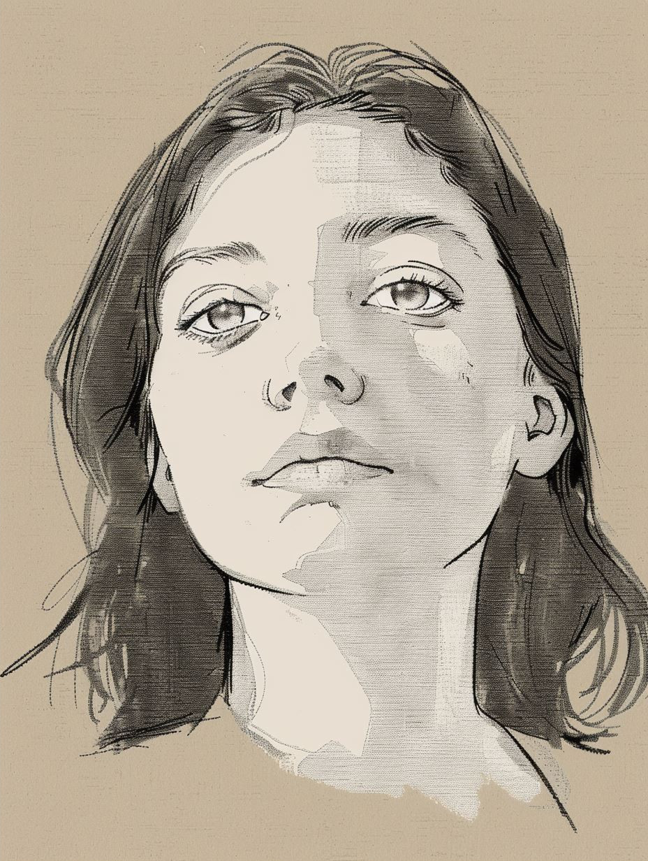 Ethereal Monochrome Ink Portrait - Image 2