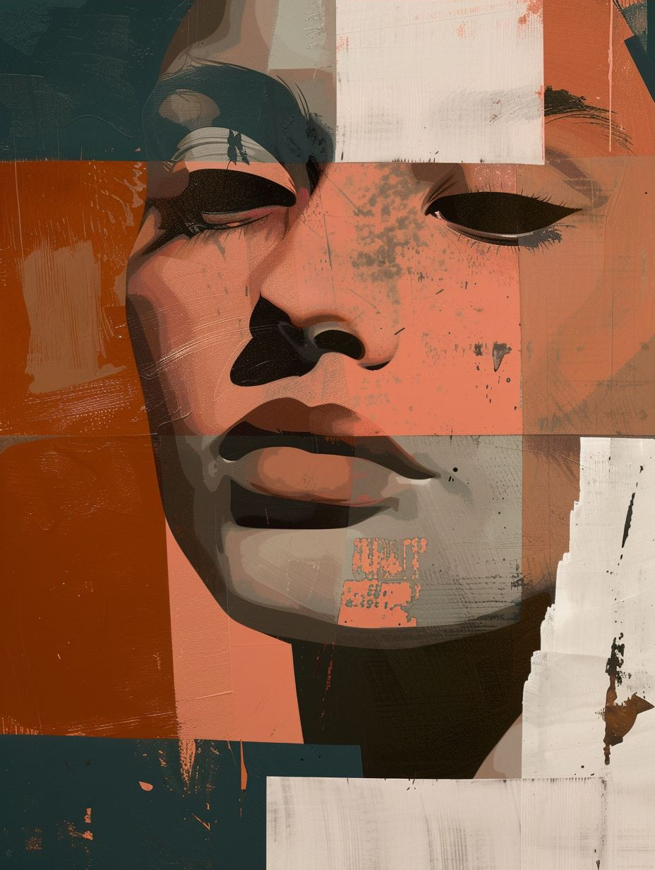 Fragmented Portraits in Earthy Tones - Image 3