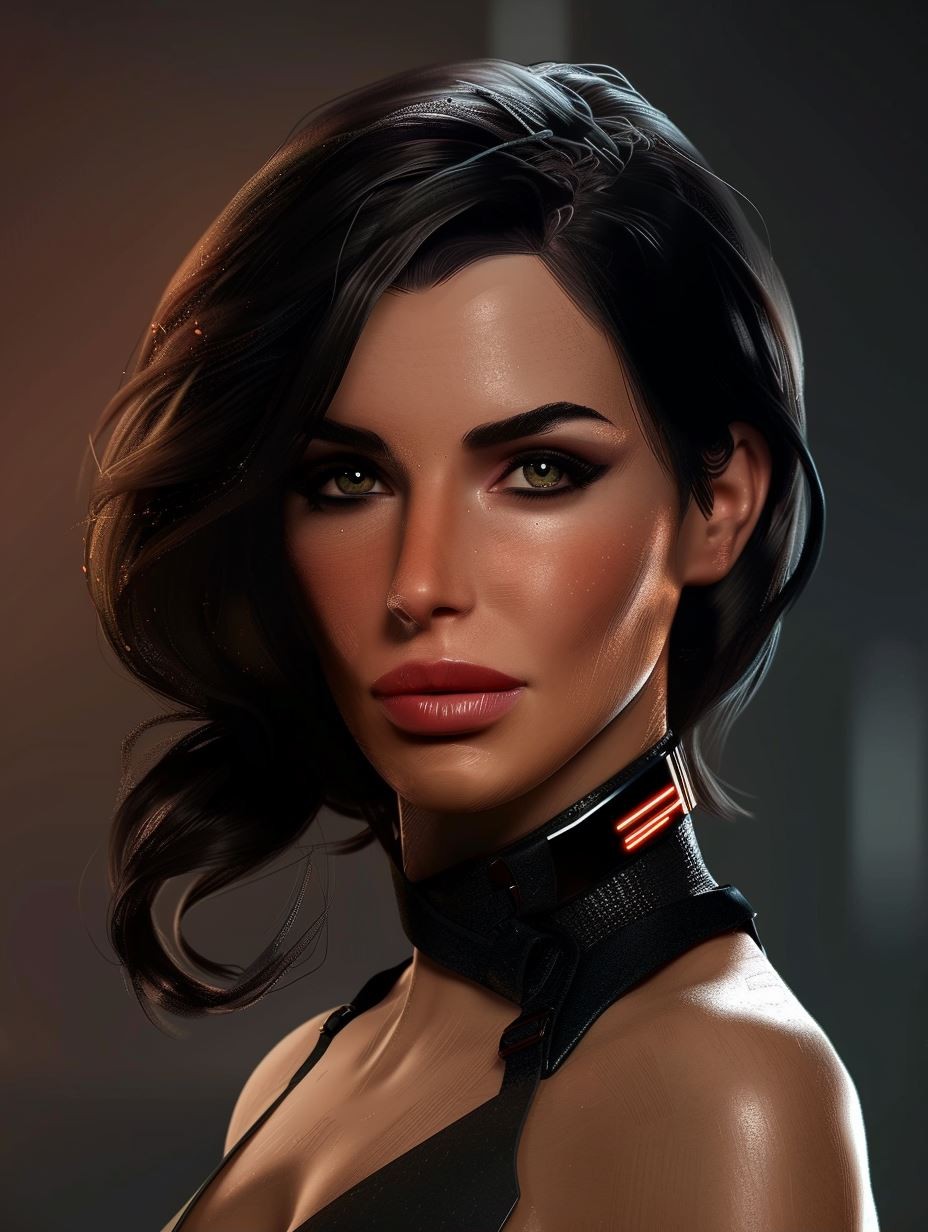 Futuristic Cybernetic Elegance Portrait