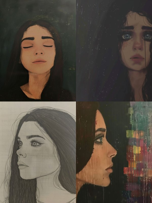 Melancholic Portraits of Quiet Reflection