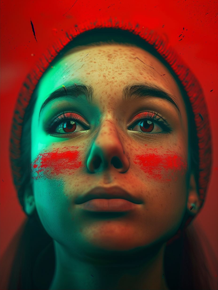 Neon Crimson Digital Soul Fragments - Image 2