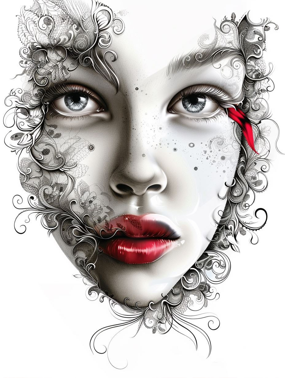 Ethereal Ink and Crimson Accents - Image 1