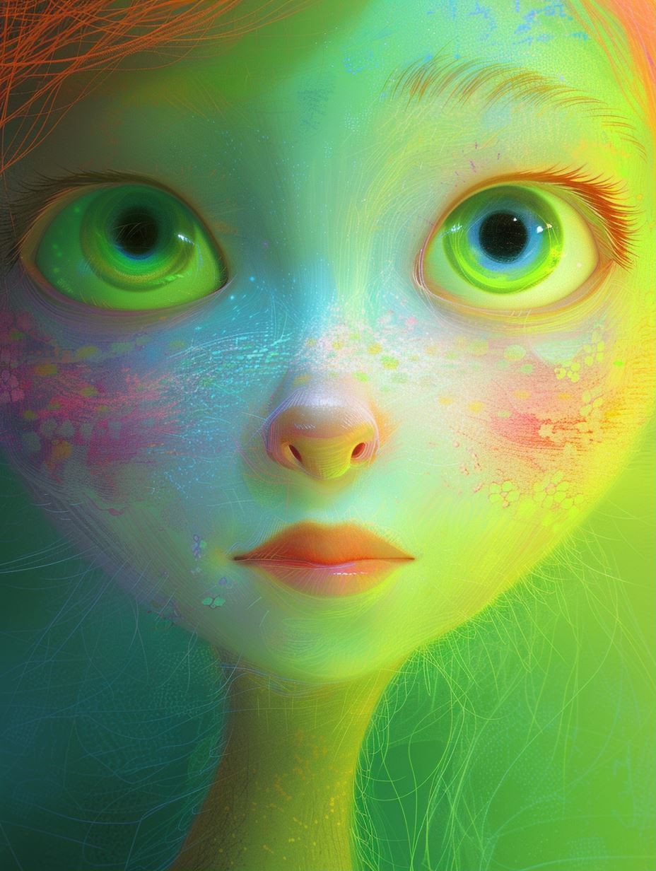 Ethereal Prism Neon Portrait