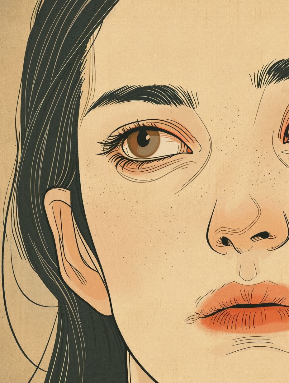 Vintage Ink Portrait Study