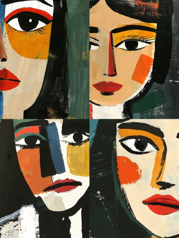 Bold Modernist Portrait Study