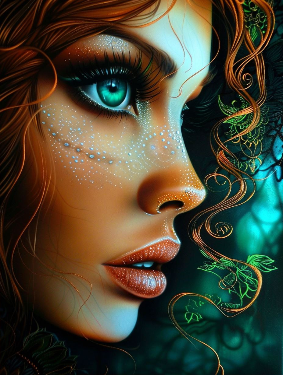 Ethereal Gaze of Neon Nature - Image 2