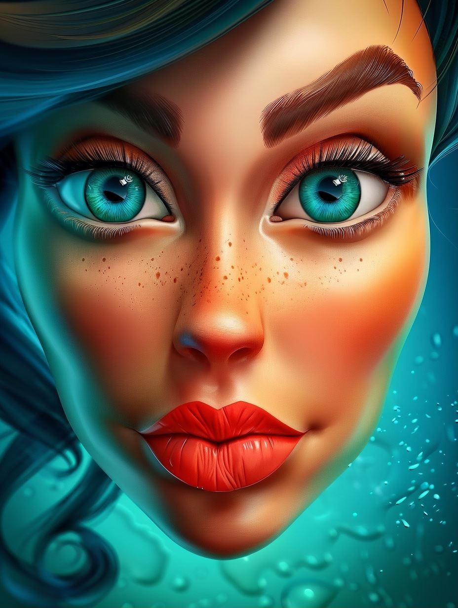 Ethereal Azure Underwater Gaze