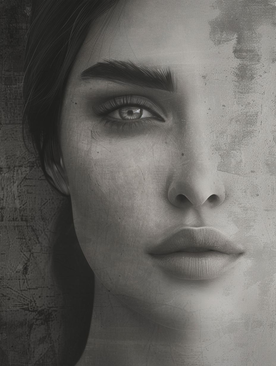 Ethereal Cracked Stone Portrait - Image 3