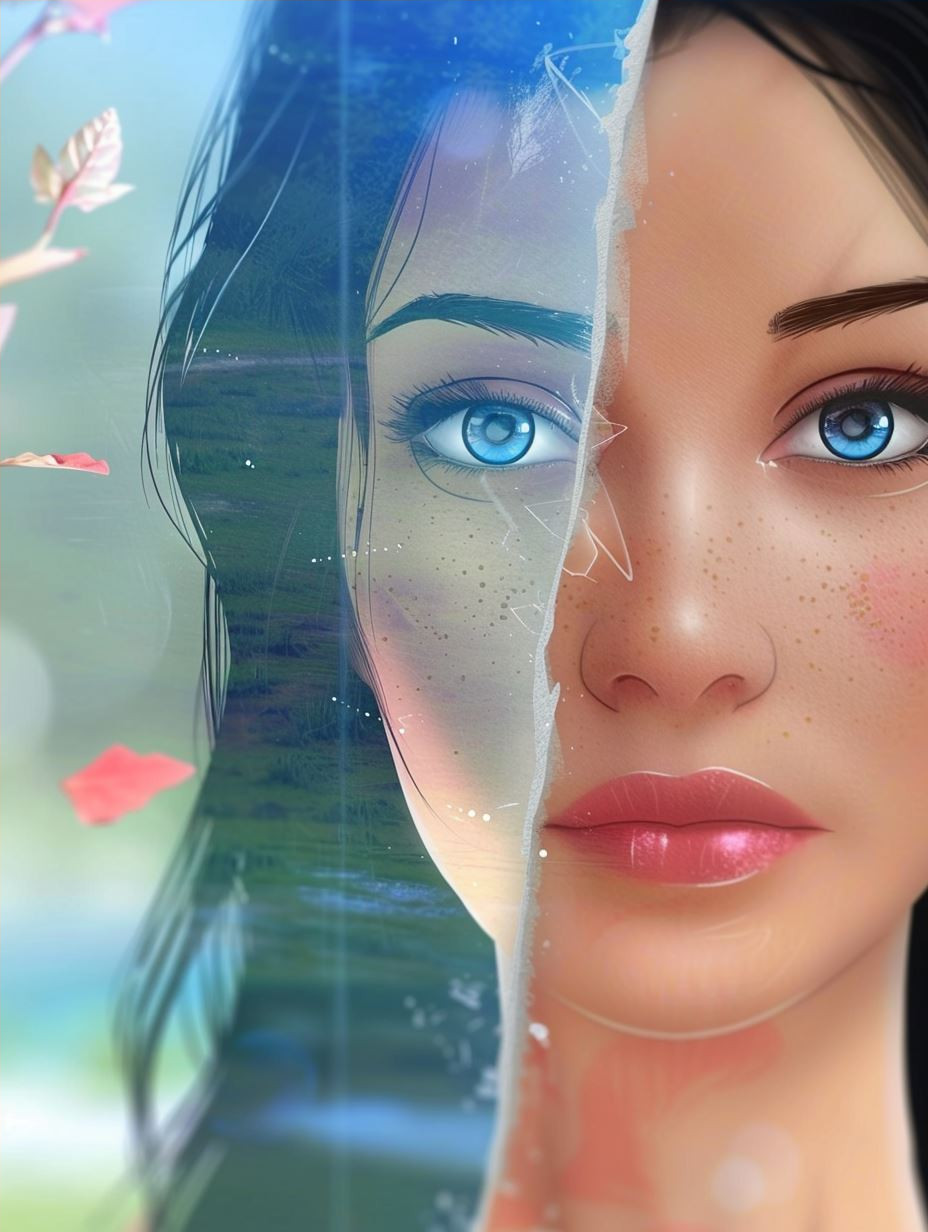 Ethereal Gaze in Azure Hues - Image 4