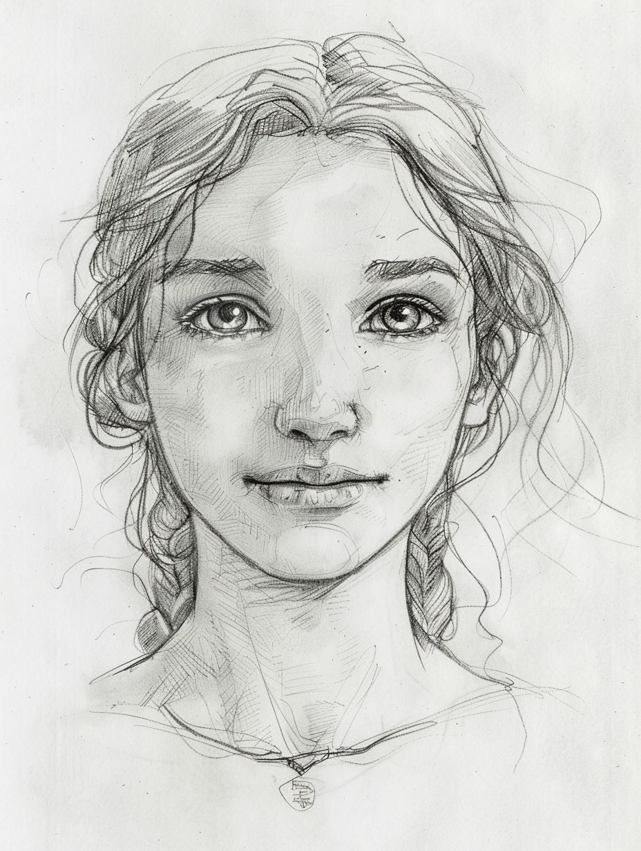 Ethereal Pencil Portraits of a Young Woman - Image 1