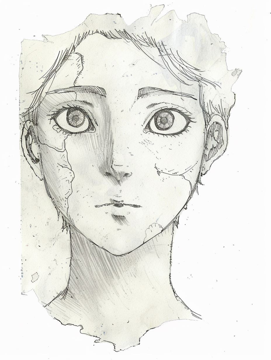 Ethereal Gazes: Pencil Portrait Studies - Image 3