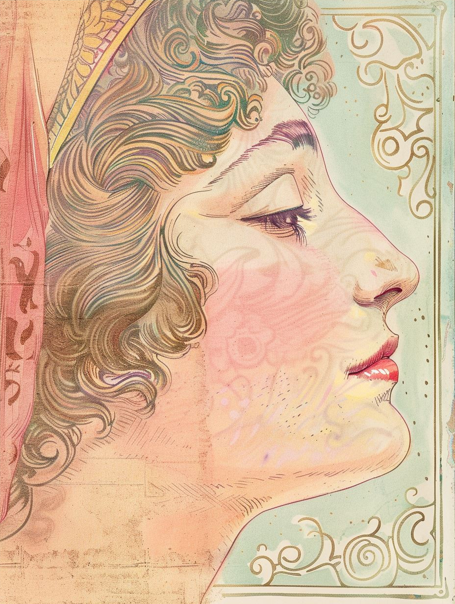 Vintage Pastel Portrait Study - Image 4