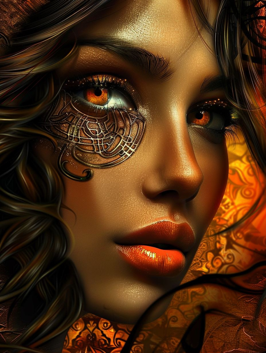 Golden Ember Mystical Portrait - Image 1