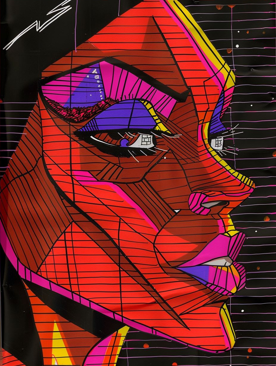 Cybernetic Neon Noir Portrait - Image 4