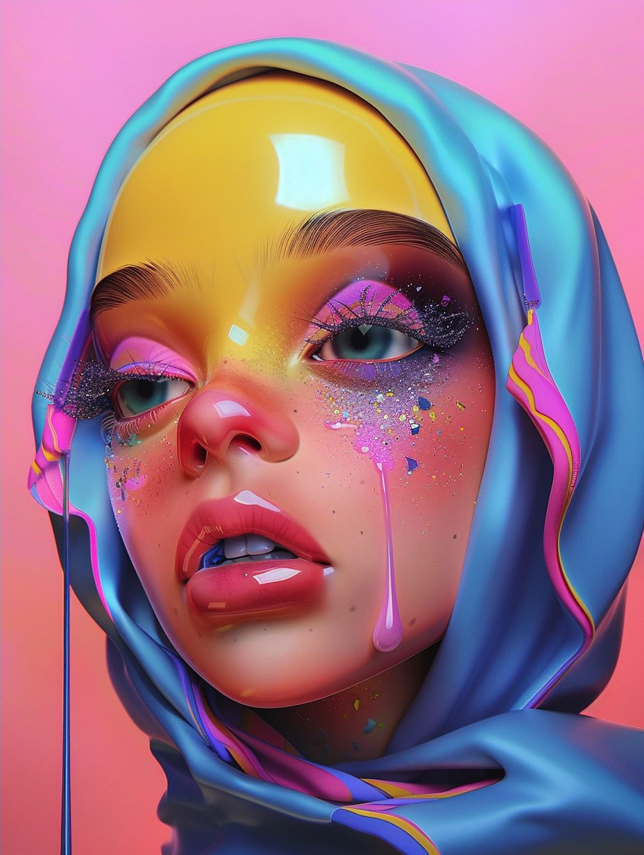 Neon Dreams: Surreal Digital Portraits - Image 4