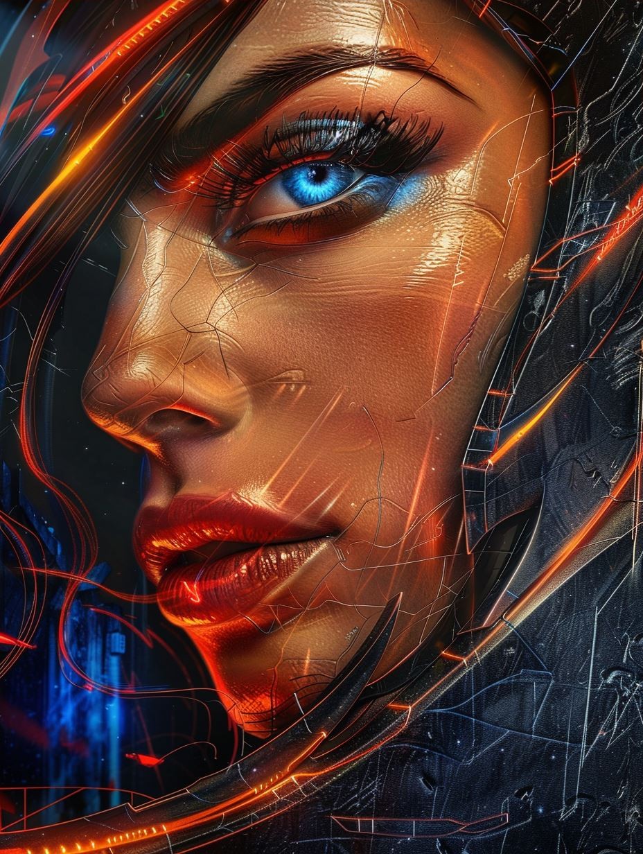 Molten Energy Cybernetic Portrait - Image 3