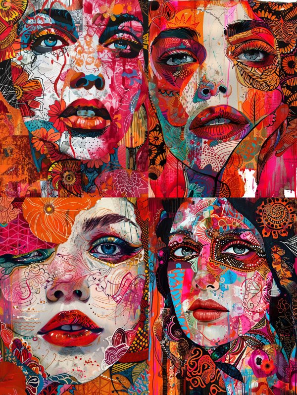 Vibrant Abstract Portrait Collage
