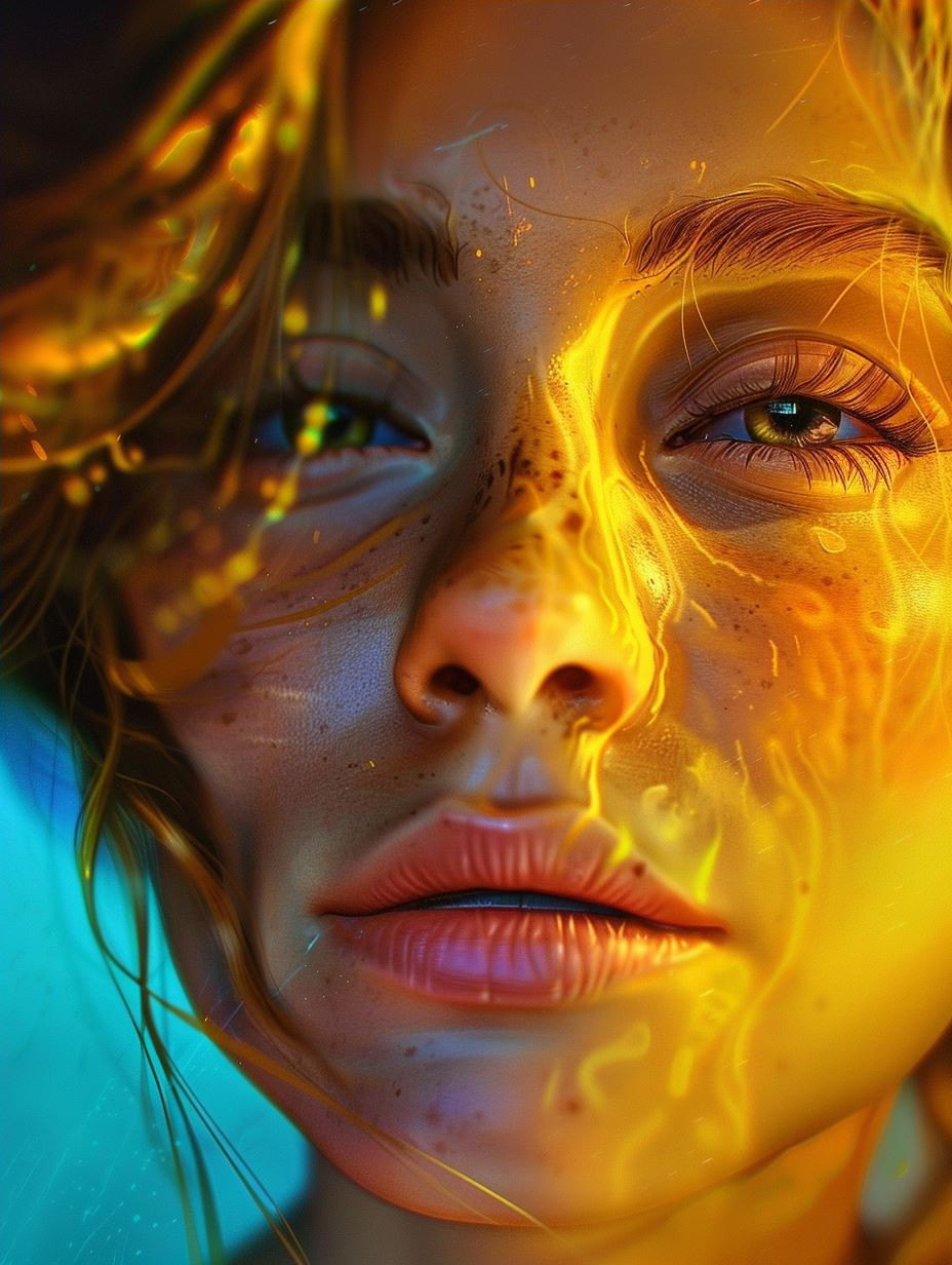 Neon Glow Cybernetic Portraiture - Image 4