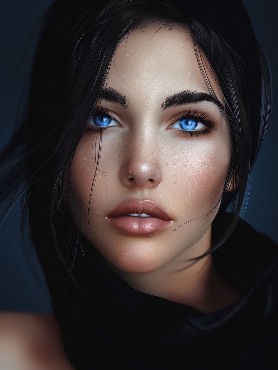 Melancholy Gaze in Cool Light - Image 2