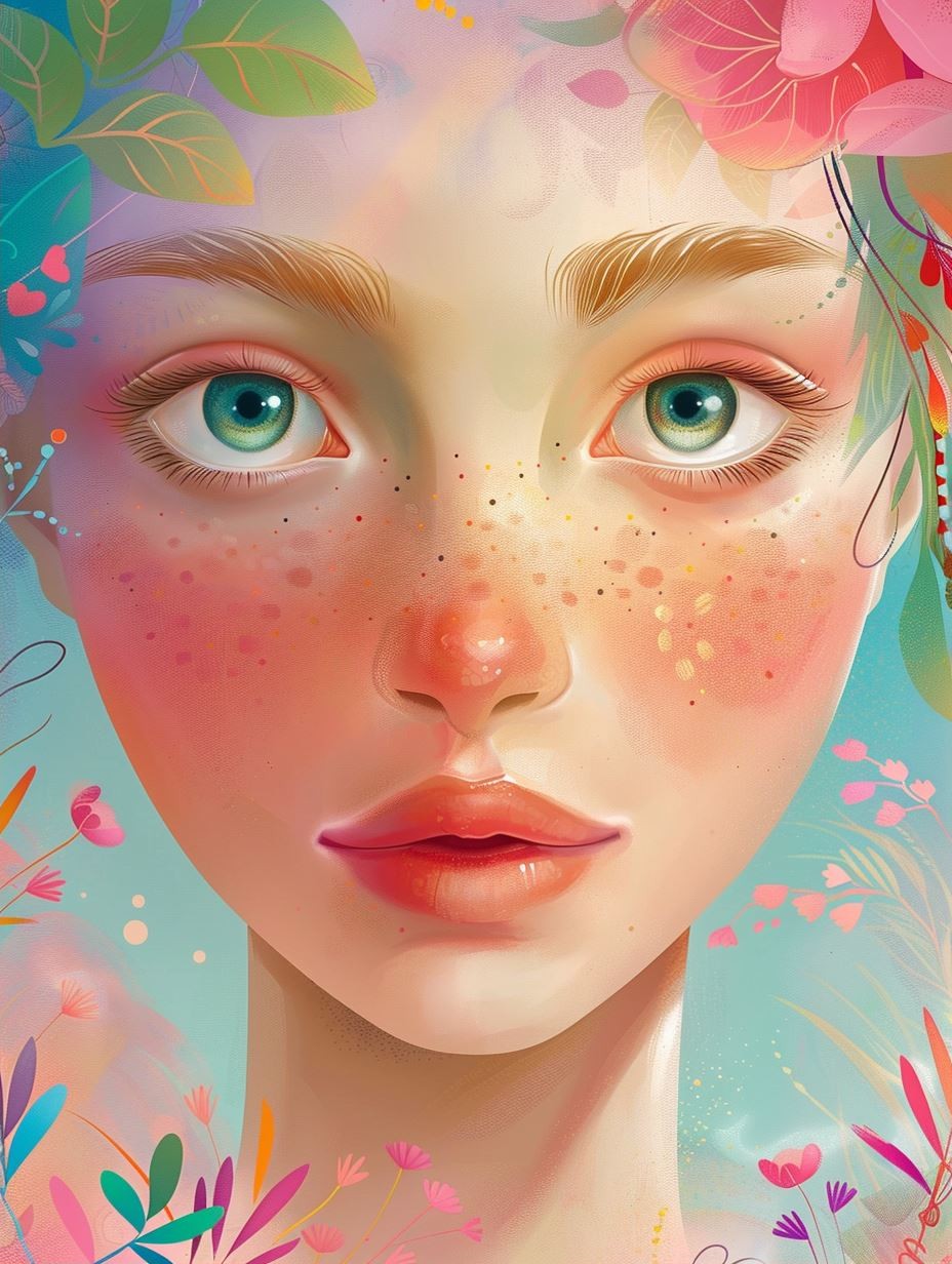 Ethereal Bloom Pastel Portrait - Image 2