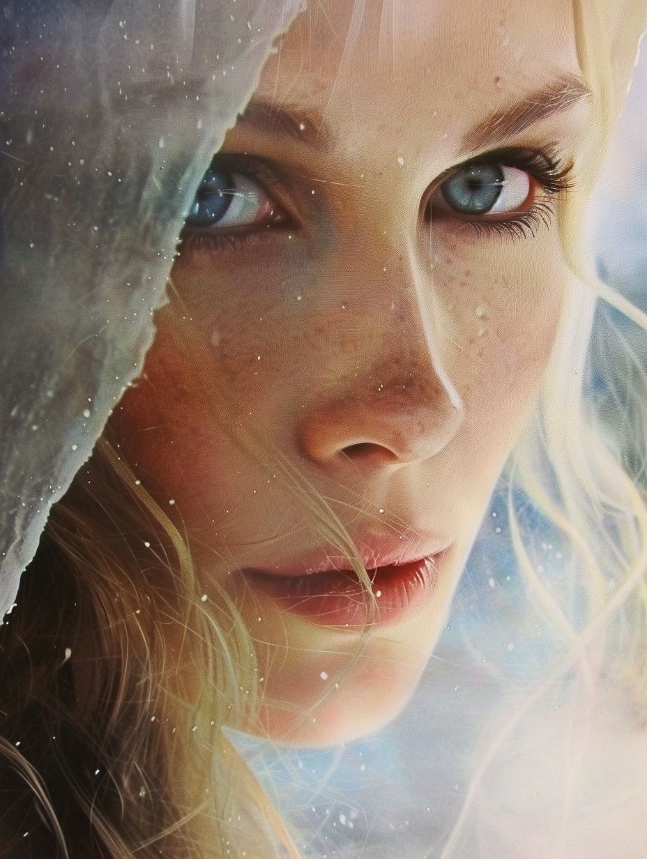 Ethereal Gaze of Frozen Beauty - Image 1